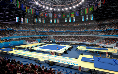 Gymnastics at the Commonwealth Games, courtesy of Designhive/Glasgow 2014